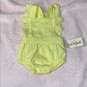 Cat and jack yellow romper newborn